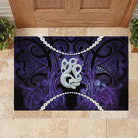 Maori Matariki Manaia Waiporoporo Rubber Doormat Maori Kowhaiwhai Pattern Galaxy