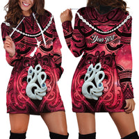 Personalised Maori Matariki Manaia Whero Hoodie Dress Maori Kowhaiwhai Pattern Galaxy