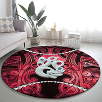 Maori Matariki Manaia Whero Round Carpet Maori Kowhaiwhai Pattern Galaxy