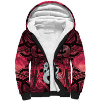 Personalised Maori Matariki Manaia Whero Sherpa Hoodie Maori Kowhaiwhai Pattern Galaxy