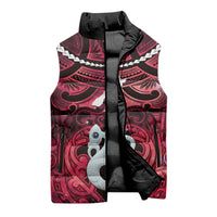 Personalised Maori Matariki Manaia Whero Sleeveless Puffer Jacket Maori Kowhaiwhai Pattern Galaxy