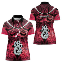 Personalised Maori Matariki Manaia Whero Women Polo Shirt Maori Kowhaiwhai Pattern Galaxy LT01 - Polynesian Pride