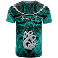 Personalised Maori Matariki Manaia Turquoise T Shirt Maori Kowhaiwhai Pattern Galaxy
