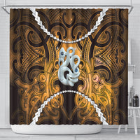 Maori Matariki Manaia Kowhai Shower Curtain Maori Kowhaiwhai Pattern Galaxy