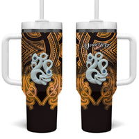 Personalised Maori Matariki Manaia Kowhai Tumbler With Handle Maori Kowhaiwhai Pattern Galaxy
