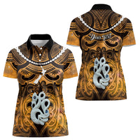 Personalised Maori Matariki Manaia Kowhai Women Polo Shirt Maori Kowhaiwhai Pattern Galaxy LT01 - Polynesian Pride