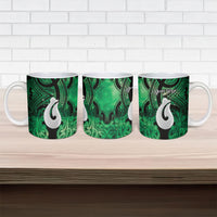 Personalised Maori Matariki Hei Matau Kakariki Ceramic Mug Maori Kowhaiwhai Pattern Galaxy