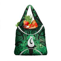Maori Matariki Hei Matau Kakariki Grocery Bag Maori Kowhaiwhai Pattern Galaxy