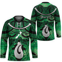 Personalised Maori Matariki Hei Matau Kakariki Hockey Jersey Maori Kowhaiwhai Pattern Galaxy