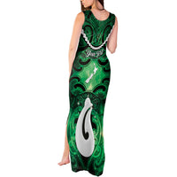 Personalised Maori Matariki Hei Matau Kakariki Tank Maxi Dress Maori Kowhaiwhai Pattern Galaxy