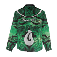 Personalised Maori Matariki Hei Matau Kakariki Women Casual Shirt Maori Kowhaiwhai Pattern Galaxy LT01 - Polynesian Pride