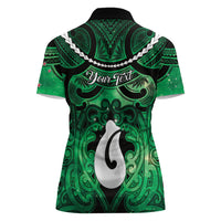 Personalised Maori Matariki Hei Matau Kakariki Women Polo Shirt Maori Kowhaiwhai Pattern Galaxy LT01 - Polynesian Pride