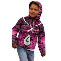 Personalised Maori Matariki Hei Matau Mawhero Kid Hoodie Maori Kowhaiwhai Pattern Galaxy