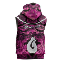 Personalised Maori Matariki Hei Matau Mawhero Sleeveless Hoodie Maori Kowhaiwhai Pattern Galaxy