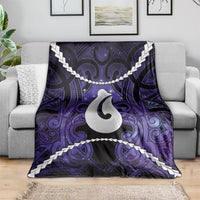 Maori Matariki Hei Matau Waiporoporo Blanket Maori Kowhaiwhai Pattern Galaxy