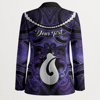 Personalised Maori Matariki Hei Matau Waiporoporo Blazer Maori Kowhaiwhai Pattern Galaxy
