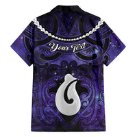 Personalised Maori Matariki Hei Matau Waiporoporo Family Matching Short Sleeve Bodycon Dress and Hawaiian Shirt Maori Kowhaiwhai Pattern Galaxy LT01 - Polynesian Pride
