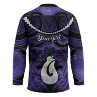 Personalised Maori Matariki Hei Matau Waiporoporo Hockey Jersey Maori Kowhaiwhai Pattern Galaxy