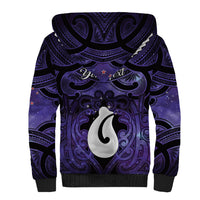 Personalised Maori Matariki Hei Matau Waiporoporo Sherpa Hoodie Maori Kowhaiwhai Pattern Galaxy LT01 - Polynesian Pride