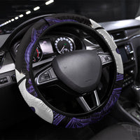 Maori Matariki Hei Matau Waiporoporo Steering Wheel Cover Maori Kowhaiwhai Pattern Galaxy