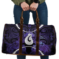 Maori Matariki Hei Matau Waiporoporo Travel Bag Maori Kowhaiwhai Pattern Galaxy