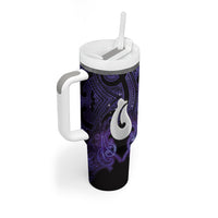 Personalised Maori Matariki Hei Matau Waiporoporo Tumbler With Handle Maori Kowhaiwhai Pattern Galaxy