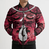 Personalised Maori Matariki Hei Matau Whero Bomber Puffer Jacket Maori Kowhaiwhai Pattern Galaxy