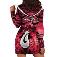 Personalised Maori Matariki Hei Matau Whero Hoodie Dress Maori Kowhaiwhai Pattern Galaxy LT01 - Polynesian Pride