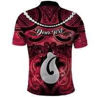Personalised Maori Matariki Hei Matau Whero Polo Shirt Maori Kowhaiwhai Pattern Galaxy