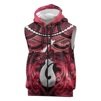 Personalised Maori Matariki Hei Matau Whero Sleeveless Zip Hoodie Maori Kowhaiwhai Pattern Galaxy