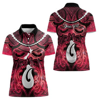 Personalised Maori Matariki Hei Matau Whero Women Polo Shirt Maori Kowhaiwhai Pattern Galaxy LT01 - Polynesian Pride