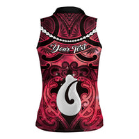 Personalised Maori Matariki Hei Matau Whero Women Sleeveless Polo Shirt Maori Kowhaiwhai Pattern Galaxy LT01 - Polynesian Pride