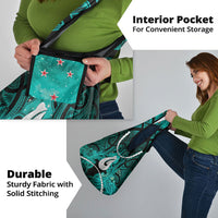 Maori Matariki Hei Matau Turquoise Grocery Bag Maori Kowhaiwhai Pattern Galaxy