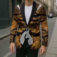 Personalised Maori Matariki Hei Matau Kowhai Blazer Maori Kowhaiwhai Pattern Galaxy