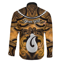 Personalised Maori Matariki Hei Matau Kowhai Family Matching Off The Shoulder Long Sleeve Dress and Hawaiian Shirt Maori Kowhaiwhai Pattern Galaxy LT01 - Polynesian Pride