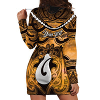 Personalised Maori Matariki Hei Matau Kowhai Hoodie Dress Maori Kowhaiwhai Pattern Galaxy LT01 - Polynesian Pride