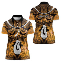 Personalised Maori Matariki Hei Matau Kowhai Women Polo Shirt Maori Kowhaiwhai Pattern Galaxy LT01 - Polynesian Pride