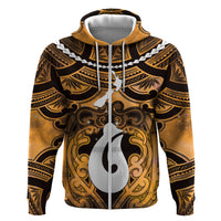 Personalised Maori Matariki Hei Matau Kowhai Zip Hoodie Maori Kowhaiwhai Pattern Galaxy