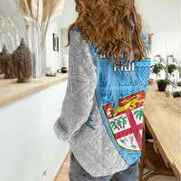Fiji Rugby Women Casual Shirt Come On Fijian Tapa Pattern LT01 - Polynesian Pride