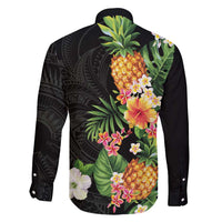 Hawaii Pineapple Tropical Family Matching Off Shoulder Maxi Dress and Hawaiian Shirt Colorful Hibiscus Plumeria LT01 - Polynesian Pride