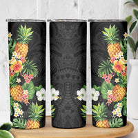 Hawaii Pineapple Tropical Skinny Tumbler Colorful Hibiscus Plumeria LT01 - Polynesian Pride