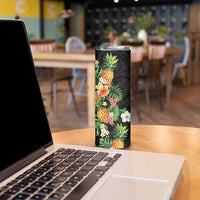 Hawaii Pineapple Tropical Skinny Tumbler Colorful Hibiscus Plumeria LT01 - Polynesian Pride