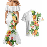 Hawaii Pineapple Tropical Couples Matching Mermaid Dress and Hawaiian Shirt Luminous Hibiscus Plumeria LT01 - Polynesian Pride