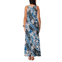 Ninamu Tahiti Tiare Monstera Family Matching Tank Maxi Dress and Hawaiian Shirt Polynesian Pattern Curve Style LT01 - Polynesian Pride