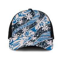 Ninamu Tahiti Tiare Monstera Mesh Trucker Cap Polynesian Pattern Curve Style - Polynesian Pride