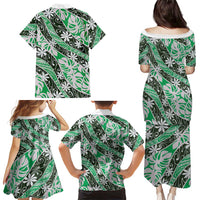 Matie Tahiti Tiare Monstera Family Matching Puletasi and Hawaiian Shirt Polynesian Pattern Curve Style LT01 - Polynesian Pride