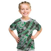 Matie Tahiti Tiare Monstera Kid T Shirt Polynesian Pattern Curve Style - Polynesian Pride