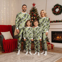 Olive Tahiti Tiare Monstera Christmas Pajama Set Polynesian Pattern Curve Style LT01 - Polynesian Pride