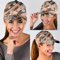 Puatou Tahiti Tiare Monstera Classic Cap Polynesian Pattern Curve Style - Polynesian Pride