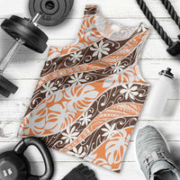 Puatou Tahiti Tiare Monstera Men Tank Top Polynesian Pattern Curve Style - Polynesian Pride